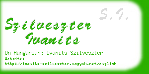 szilveszter ivanits business card